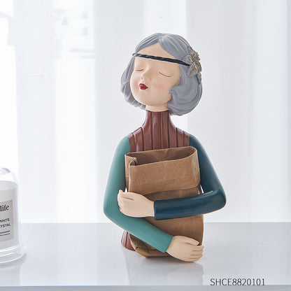 Flag Village Home Decor Girl Figurine Resin Sculpture Abstract Art Room Decor Nordic Decoration Home Living Room Decoration Accessories Gifts