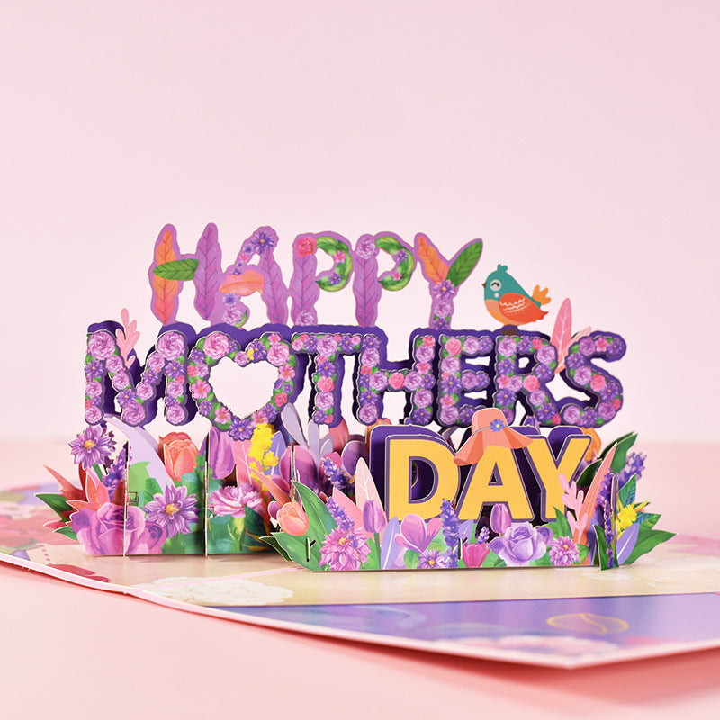 Flag Village 3D PopUp Flower Bouquet Cards Gifts Anniversary PopUp Mom Floral Bouquet Wife Invitation Card Greeting Cards Mothers Day Cards Postcard