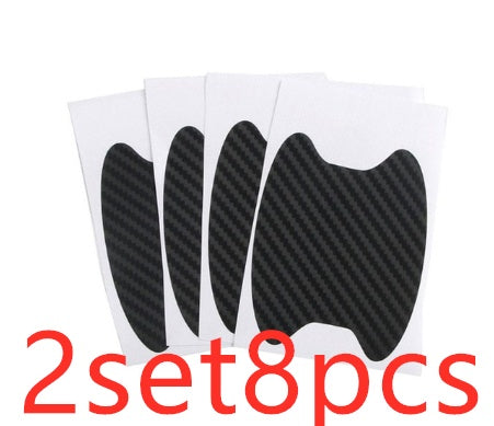 Flag Village Auto Tools 4pcs Set Of Door Stickers Carbon Fiber Scratch-resistant Car Handle Stickers