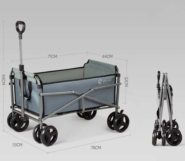 Flag Village Outdoor Camping Trolley Fishing Pull Trailer Storage