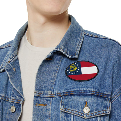 Flag Village Georgia State Flag Embroidery Iron-On Patches