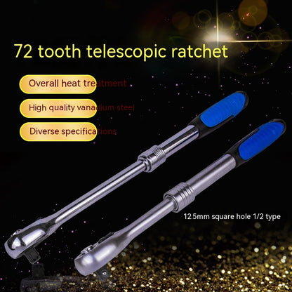 Flag Village Auto Tools Telescopic Ratchet Automatic Two-way Fast Wrench 72 Teeth Auto Repair Tools