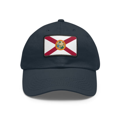 Flag Village USA Florida State Flag Hat Cap with Leather Patch