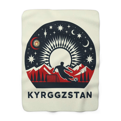 Flag Village Kyrgyzstan Sporting Flag Sherpa Fleece Blanket KGZ0008