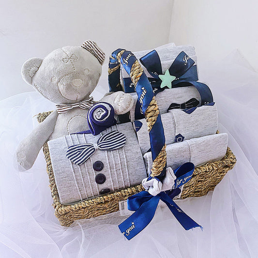 Flag Village Newborn Boy Baby Clothes Set Gift Box Autumn And Winter