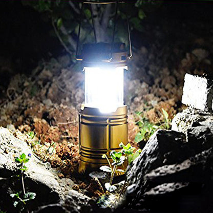 Flag Village new solar charging type multifunctional telescopic camping lantern lantern outdoor camping tent lamp