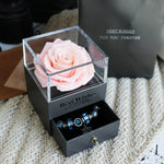 Flag Village Valentines Day Gift Women Rose Jewelry Box Dried Flower Real Flowers Eternal Roses In Box