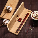 Flag Village Chinese Mahogany Chopsticks Lettering Solid Wood Box Set Gift Chopsticks Custom Gift Box Wedding Lettering Public Chopsticks Birthday Gift