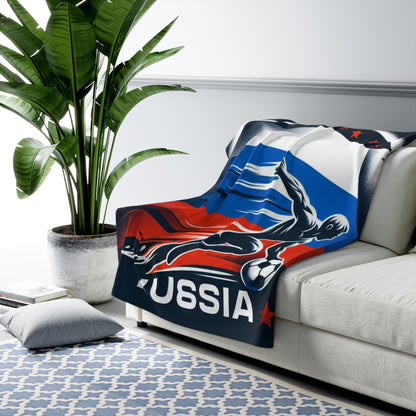 Flag Village Russia Sporting Flag Sherpa Fleece Blanket RUS0003