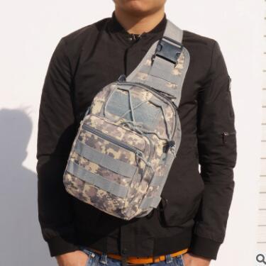 Flag Village Hot Style Canvas Riding Pack Camouflage Field Sports Small Chest Bag Single Shoulder Oblique Cross Outdoor Tactical Package.