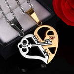 Flag Village Pendant Love Necklace Set Lover Valentine Gifts Stainless Steel Chain Necklace