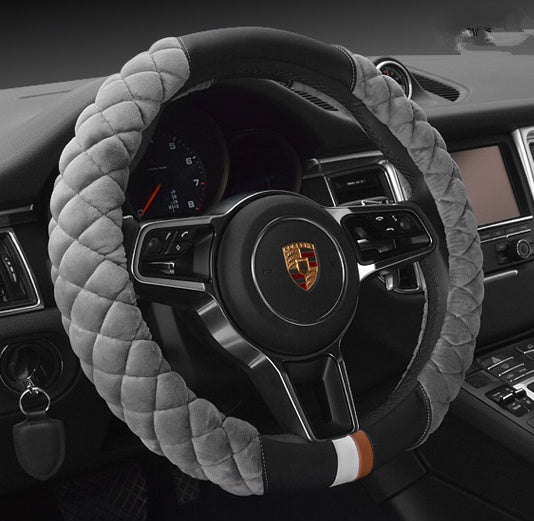 Flag Village Auto Tools Universal Car Steering Wheel Cover Winter Decoration Cute 38cm Plush Footprint Auto Automobile Vehicle Steering Wheel Protector