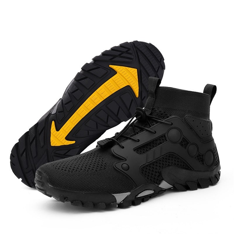 Flag Village Outdoor Large Size Hiking Shoes Men's Lightweight High-top