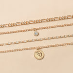 Flag Village Chunky Gold Necklace Chunky Charm Necklace For Women Layered Gold Necklace For Women Silver Coin Necklace Jewelry Gifts For Women