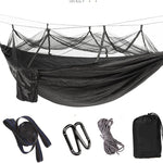 Flag Village Outdoor Parachute Cloth Hammock Couble with Mosquito Net Light Portable Army Green Insect-proof Camping Aerial Tent