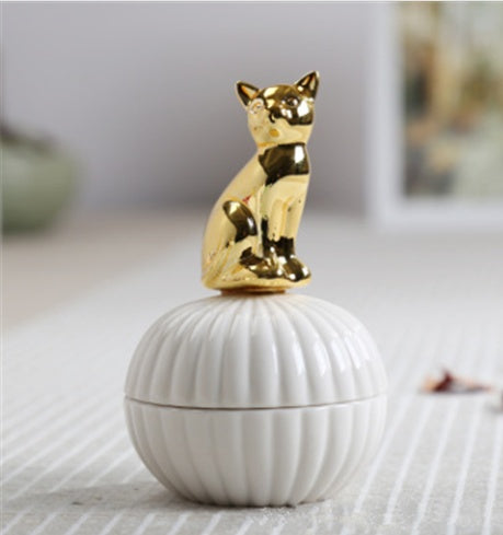 Flag Village Animal figurine decor jewelry box squirrel rabbit cat bird crafts gift home decor jar