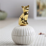 Flag Village Animal figurine decor jewelry box squirrel rabbit cat bird crafts gift home decor jar