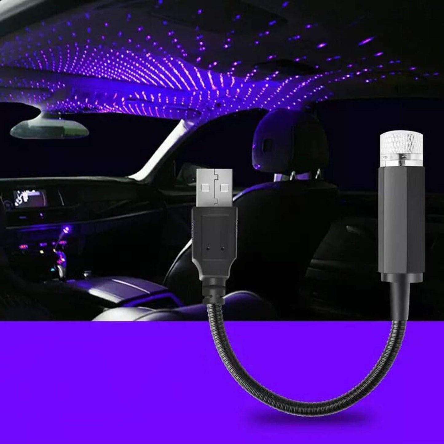 Flag Village Auto Tools Car LED Starry Sky Night Light USB Powered Galaxy Star Projector Lamp For Car Roof Room Ceiling Decor Plug And Play