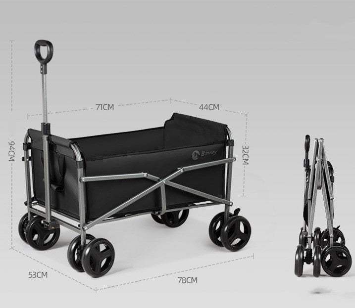 Flag Village Outdoor Camping Trolley Fishing Pull Trailer Storage
