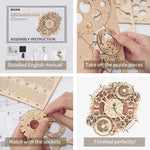 Flag Village Robotime ROKR Zodiac Wall Clock 3D Wooden Puzzle Model Assembly Toys Gifts for Children Kids Teens LC601 Support Dropshipping