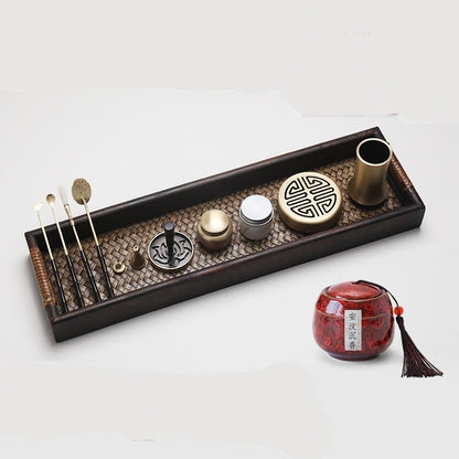 Flag Village Solid Wood Incense Road Set Agarwood Tools Pure Copper Incense Burner Gift Box