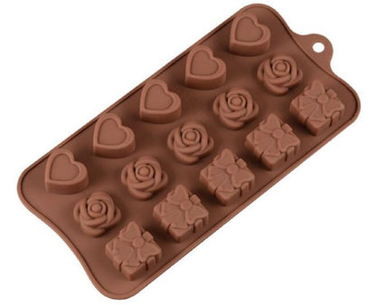Flag Village Silicone Chocolate Brown Love Heart Mold Gift Box