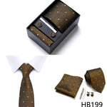 Flag Village Men's Business Formal Tie Six-piece Set Gift Box
