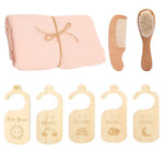 Flag Village Baby Born Gift Set Wool Brush Baby Skin-friendly Bath Towel Baby One Month Old One Hundred Days Gift Box