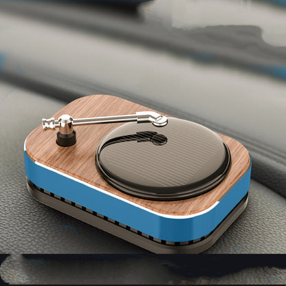 Flag Village Auto Tools Solar Record Player Rotating Perfume Car Accessories Aromatherapy Decoration