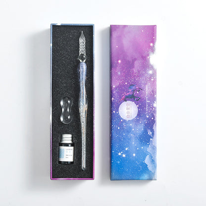 Flag Village Starry Sky Pen Glass Pen Gradient Color Gift Box Set