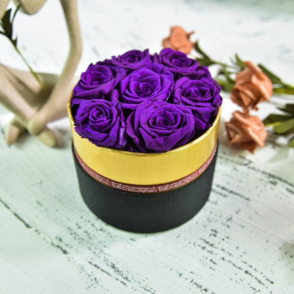 Flag Village Preserved Flower Rose Hug Bucket Christmas Gift Box