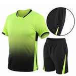 Flag Village Summer Gradient Digital Printing Loose Short-sleeved T-shirt Two-piece Summer Plus Size Shorts Suit Men