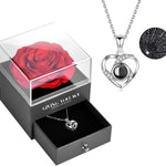 Flag Village Preserved Flower Rose Flower Necklace Jewelry Box Gift