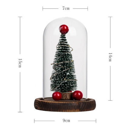 Flag Village Creative Christmas Tree Glass Cover LED Lights Christmas Decorations For Home Christmas Gifts Xmas Ornaments