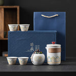 Flag Village Tea Set Suit Ceramic One Pot Four Cups Gift Box