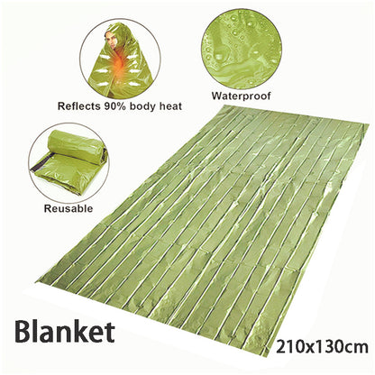 Flag Village Portable Lightweight Emergency Sleeping Bag, Blanket, Tent - Thermal Bivy Sack For Camping, Hiking, And Outdoor Activities - Windproof And Waterproof Blanket For Survival