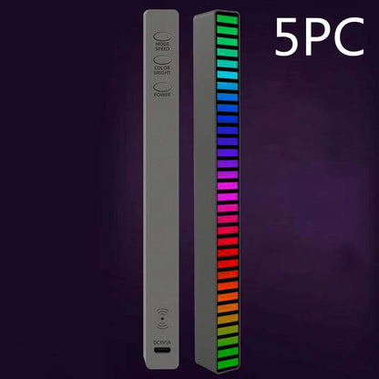 Flag Village Auto Tools New Car Sound Control Light RGB Voice-Activated Music Rhythm Ambient Light With 32 LED 18 Colors Car Home Decoration Lamp
