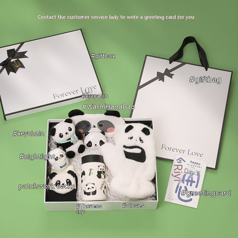 Flag Village Panda Peripheral Gifts Girlfriends Birthday Elements Practical Winter Warm New Years's Banquet Hand Box Christmas