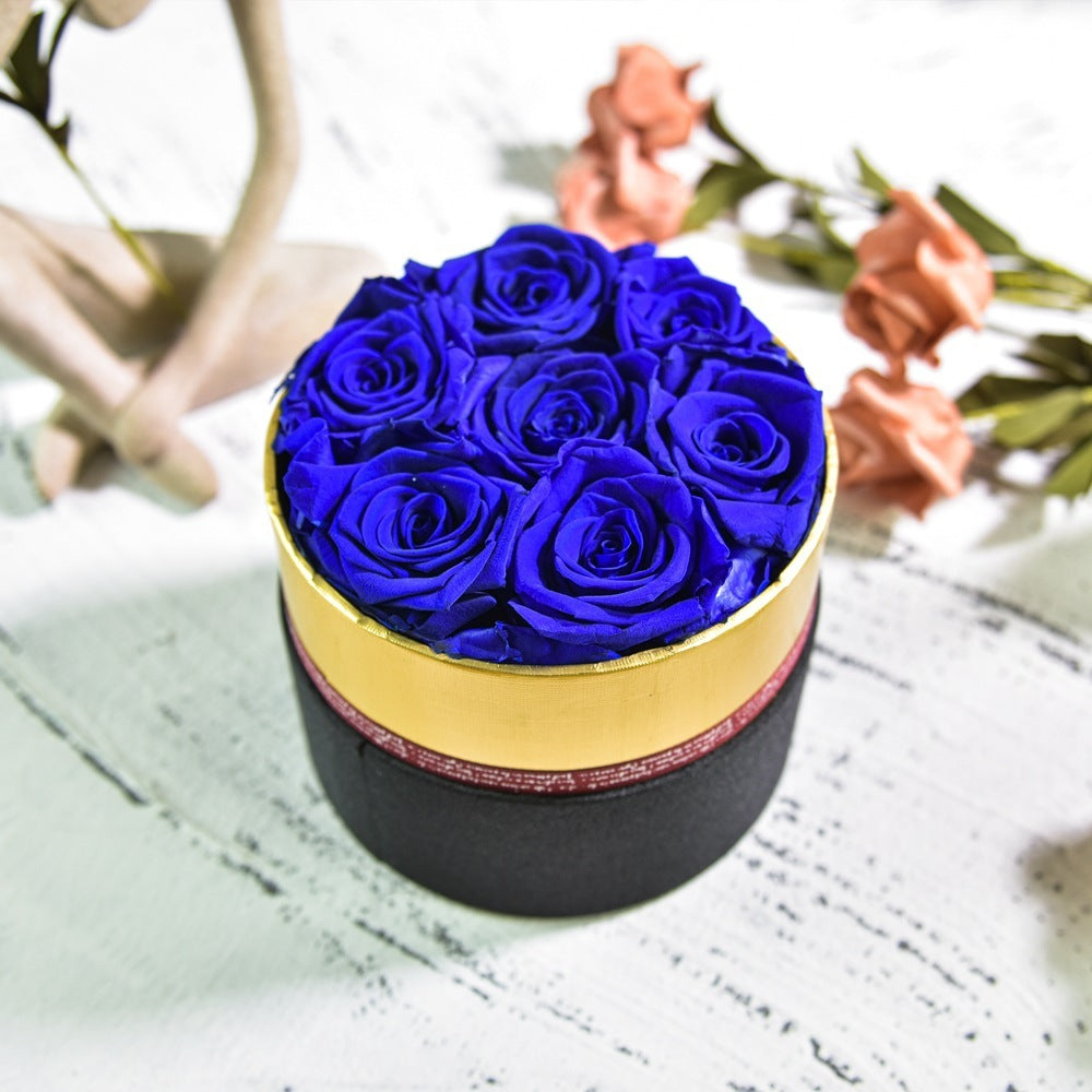 Flag Village Preserved Flower Rose Hug Bucket Christmas Gift Box