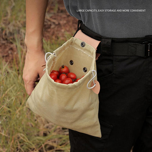 Flag Village Outdoor Picking Multifunctional Bag, Hanging Waist Kit, Waist Strap Bag, Folding Canvas Kit Canvas Fruit Harvest Pouch For Jungle Camping Hiking Hunting, Foldable
