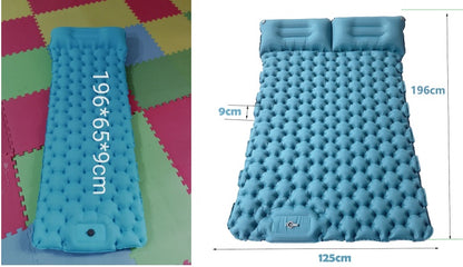 Flag Village Outdoor Camping Travel Portable Inflatable Cushion Built-in Foot Inflatable