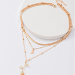 Flag Village Bohemia Multilayer Moon Gold Color Pendant Necklaces For Women Rose Flower Choker Necklace 2025 Fashion Jewelry Party Gift Valentine's Day Gifts