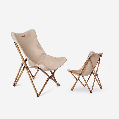 Flag Village Folding Wooden Grain Aluminum Pipe Camping Chair Portable Leisure