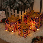 Flag Village Remote Control Christmas Gift Box Lights Christmas Three-piece Decoration