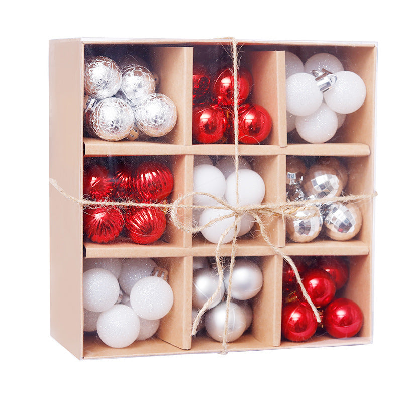 Flag Village Christmas Decorations 3cm 99pcs Ball Gift Box Set