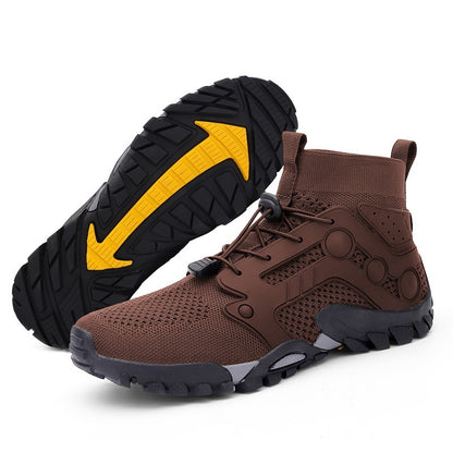 Flag Village Outdoor Large Size Hiking Shoes Men's Lightweight High-top