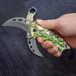 Flag Village Folding Claw Knife High Hardness Folding Knife Portable Multi-Function Split Express Knife