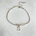 Flag Village New Letter A-Z Love Knot Bracelets For Women Couple Gold Color Dainty Snake Chain Charm Bracelet Stainless Steel Jewelry Gift Valentine's Day Gifts