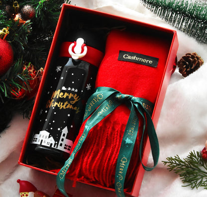 Flag Village Christmas Female Thermos Cup Gift Box Set Birthday