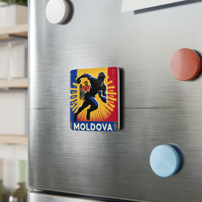 Flag Village Moldova Flag Sporting Porcelain Magnet, Square MDA0006